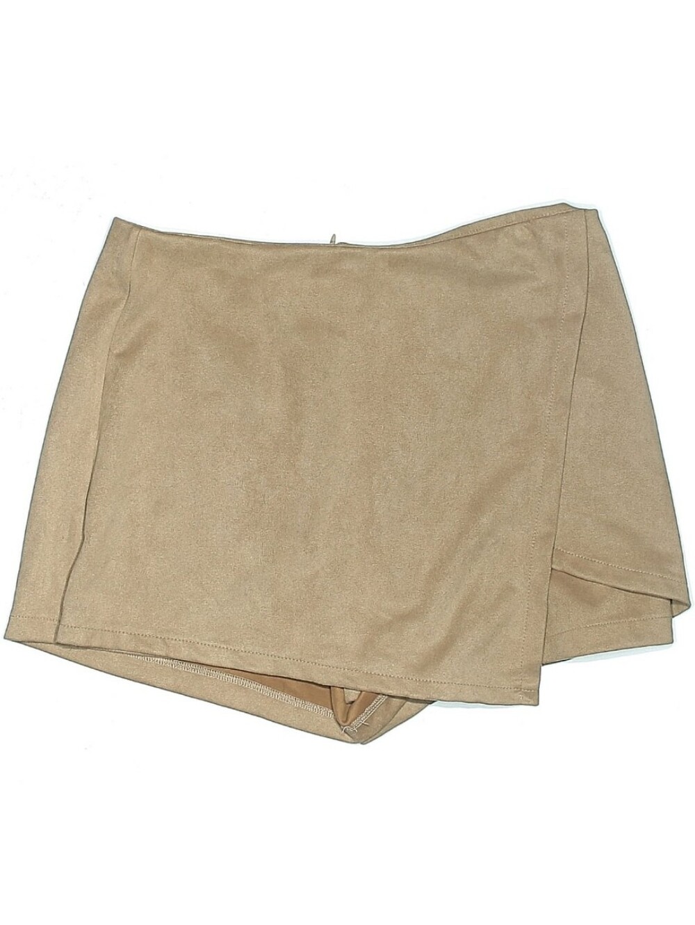 Charlotte Russe Faux Suede Skort, L, Tan